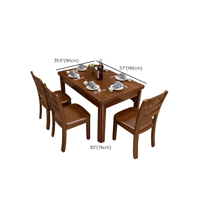 Simplicity Rectangle Dining Site Table Solid Wood Dining Room Collection with 4 Legs