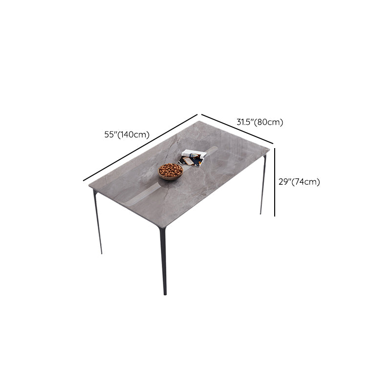 Stone Top Dining Room Dinner Kitchen Table Rectangle Dining Table with 4 Legs