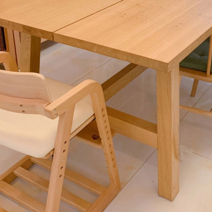 Modern Rectangle Solid Wood Dining Table Trestle Base Dining Table