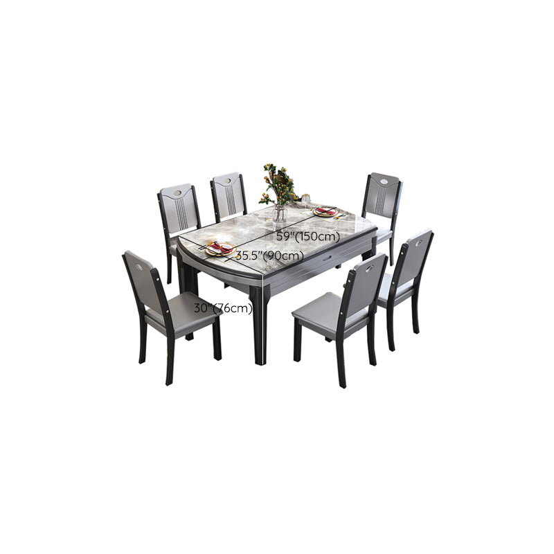 SinteredStone Dining Table Set 7 Pieces Dining Set for Kitchen
