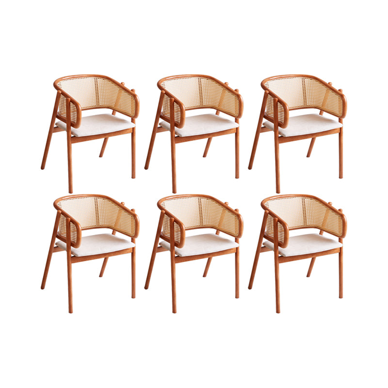 Rubberwood Solid Wood Dining Chair Indoor Dining Arm Chair for Dining Room