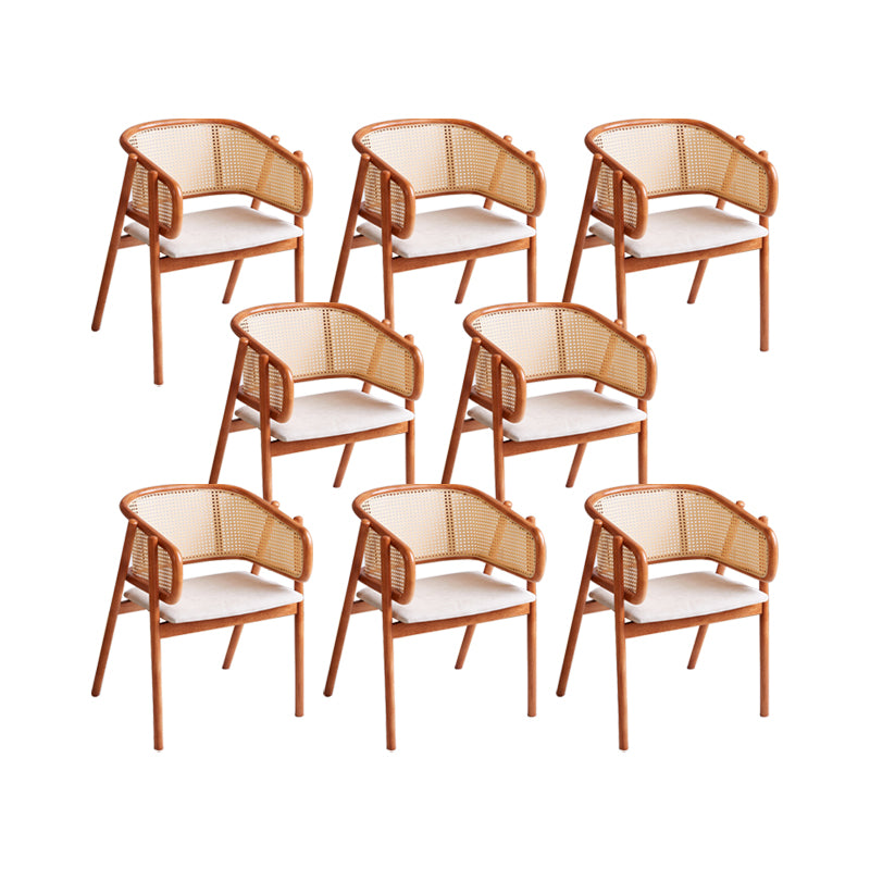 Rubberwood Solid Wood Dining Chair Indoor Dining Arm Chair for Dining Room