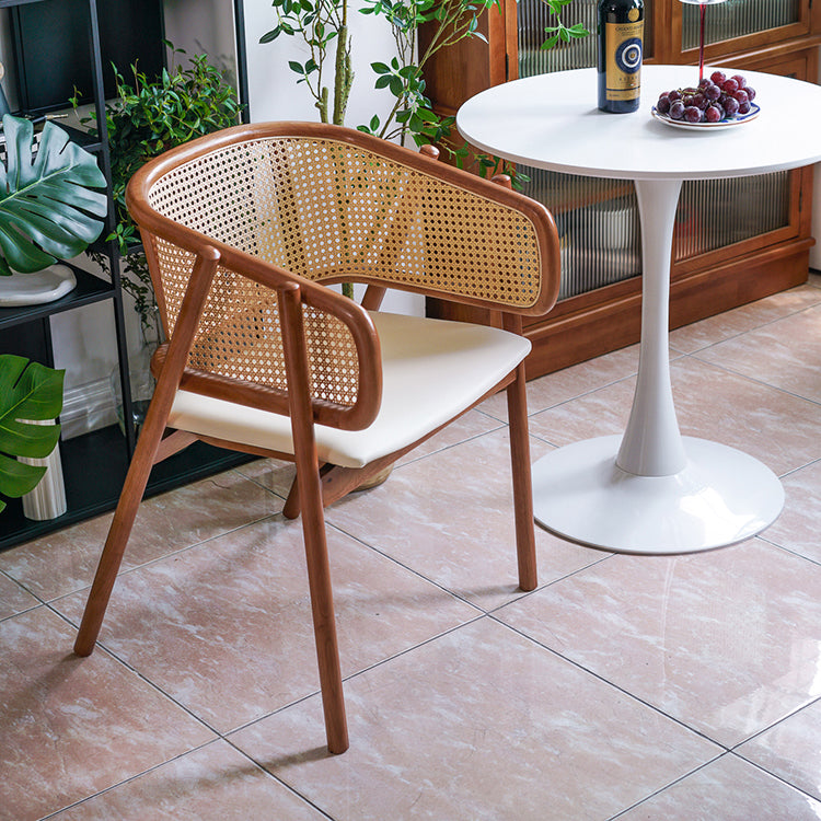 Rubberwood Solid Wood Dining Chair Indoor Dining Arm Chair for Dining Room