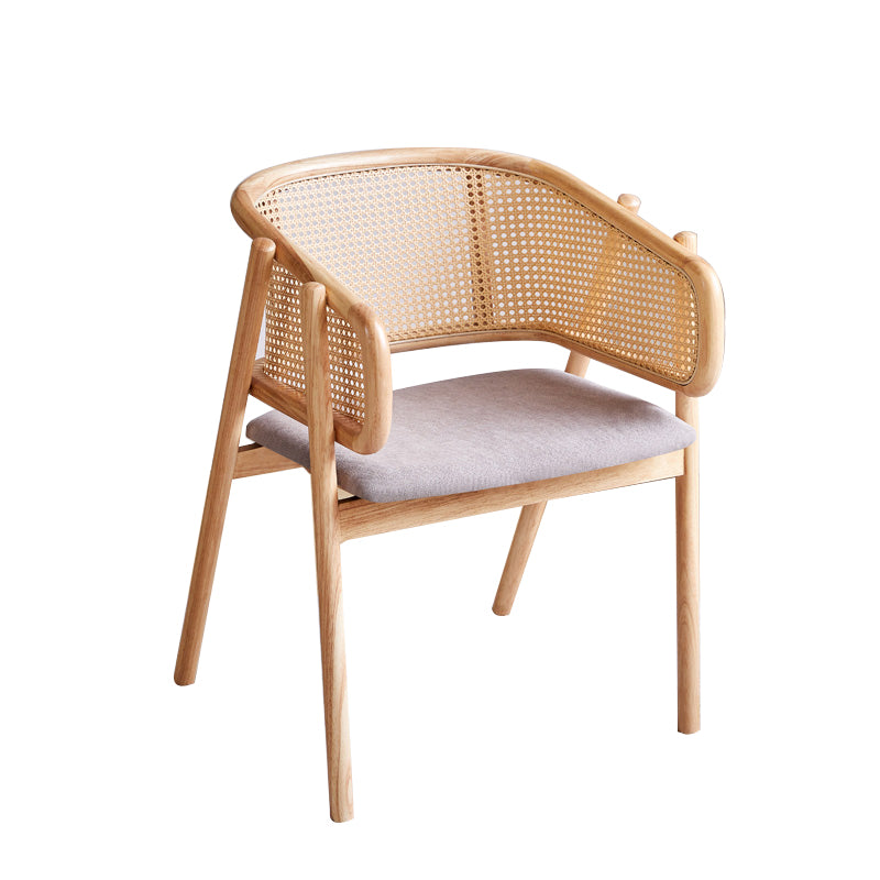 Rubberwood Solid Wood Dining Chair Indoor Dining Arm Chair for Dining Room