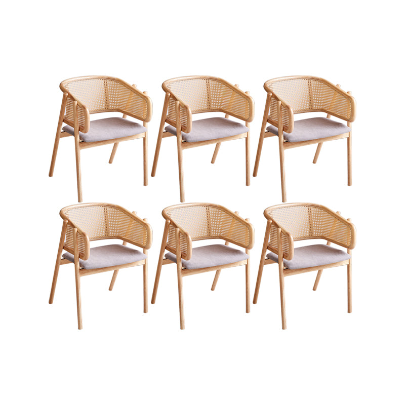 Rubberwood Solid Wood Dining Chair Indoor Dining Arm Chair for Dining Room