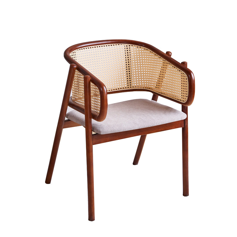 Rubberwood Solid Wood Dining Chair Indoor Dining Arm Chair for Dining Room