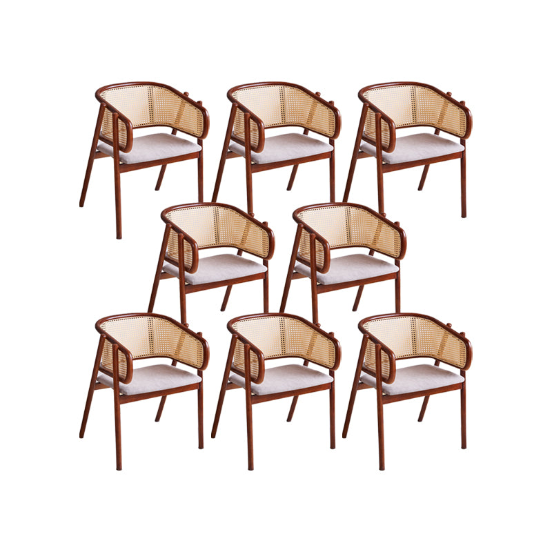 Rubberwood Solid Wood Dining Chair Indoor Dining Arm Chair for Dining Room