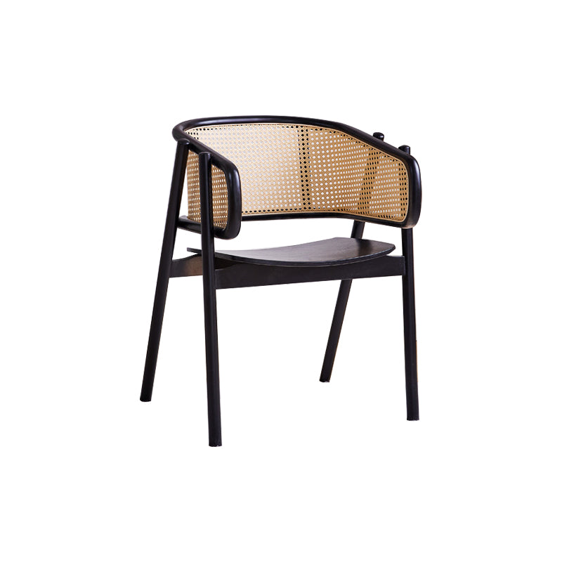 Rubberwood Solid Wood Dining Chair Indoor Dining Arm Chair for Dining Room