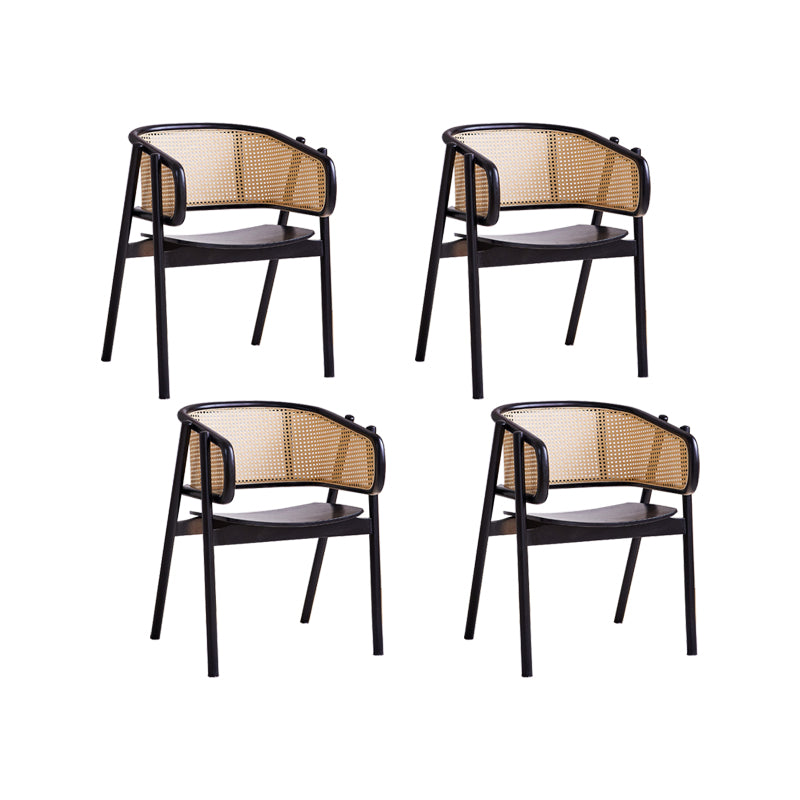 Rubberwood Solid Wood Dining Chair Indoor Dining Arm Chair for Dining Room