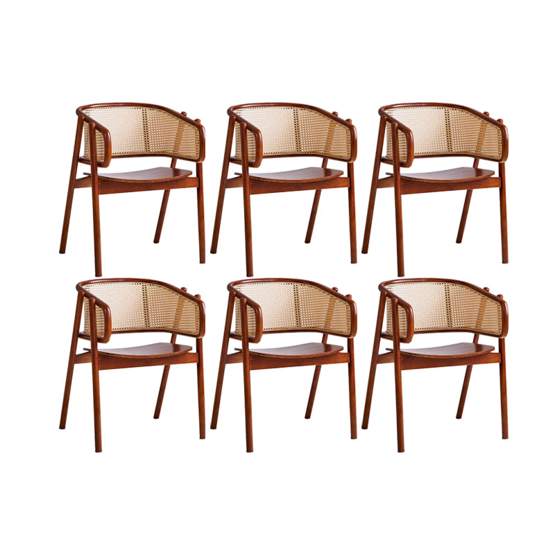 Rubberwood Solid Wood Dining Chair Indoor Dining Arm Chair for Dining Room