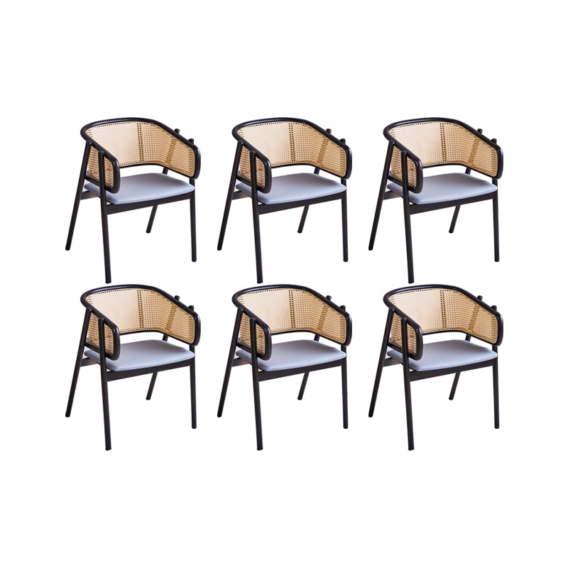 Rubberwood Solid Wood Dining Chair Indoor Dining Arm Chair for Dining Room
