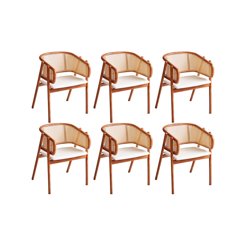 Rubberwood Solid Wood Dining Chair Indoor Dining Arm Chair for Dining Room