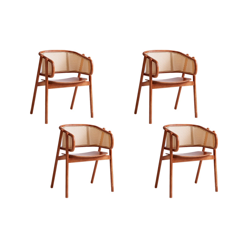 Rubberwood Solid Wood Dining Chair Indoor Dining Arm Chair for Dining Room