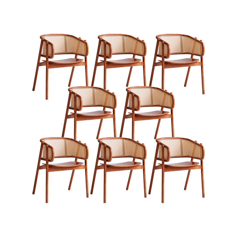 Rubberwood Solid Wood Dining Chair Indoor Dining Arm Chair for Dining Room