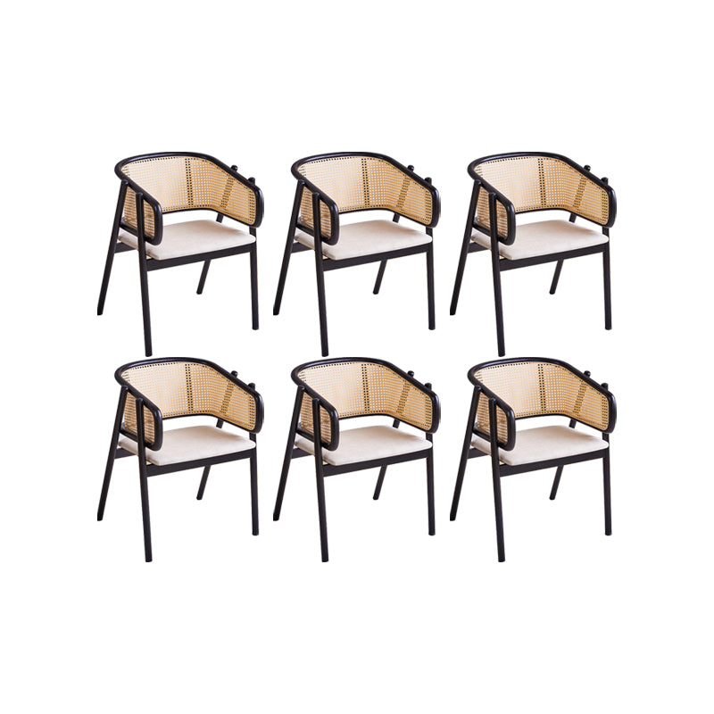 Rubberwood Solid Wood Dining Chair Indoor Dining Arm Chair for Dining Room