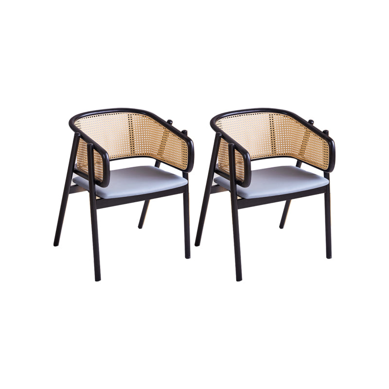 Rubberwood Solid Wood Dining Chair Indoor Dining Arm Chair for Dining Room