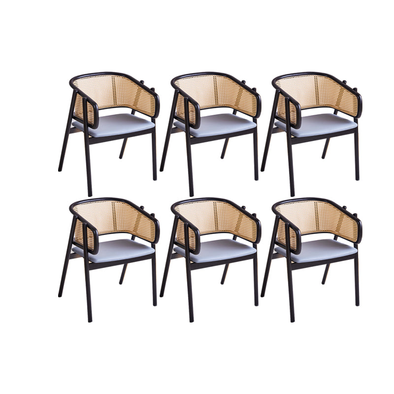 Rubberwood Solid Wood Dining Chair Indoor Dining Arm Chair for Dining Room
