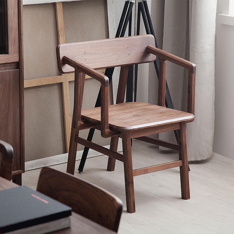 Solid Wood Arm Chair Open Back Dining Arm Chair for Dining Room