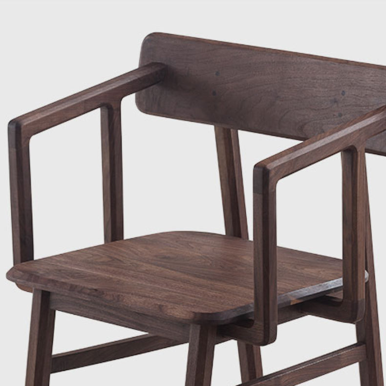 Solid Wood Arm Chair Open Back Dining Arm Chair for Dining Room