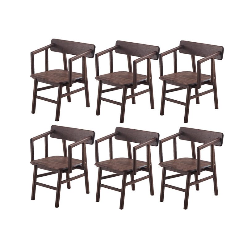 Solid Wood Arm Chair Open Back Dining Arm Chair for Dining Room