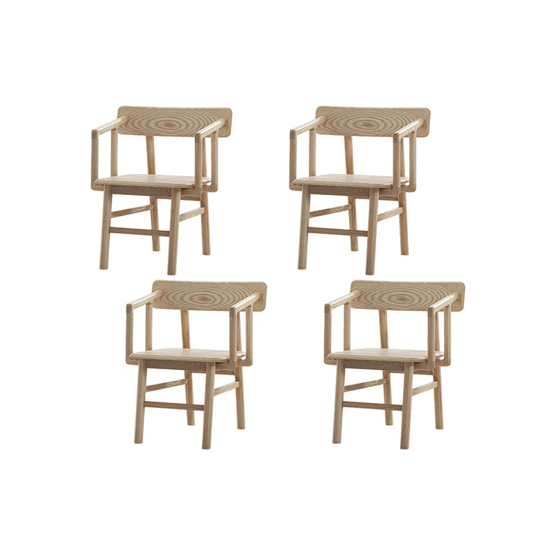 Solid Wood Arm Chair Open Back Dining Arm Chair for Dining Room