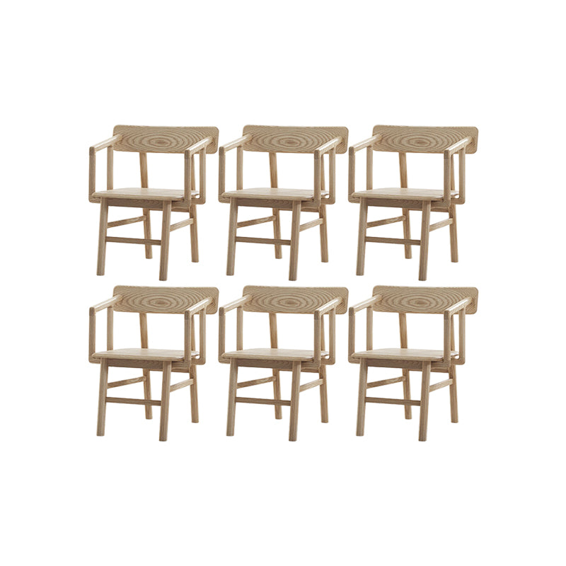 Solid Wood Arm Chair Open Back Dining Arm Chair for Dining Room