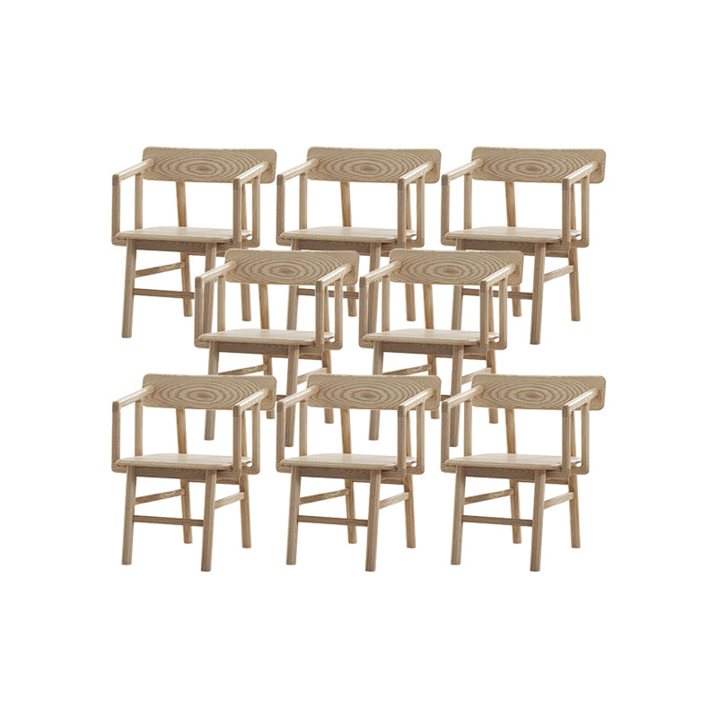 Solid Wood Arm Chair Open Back Dining Arm Chair for Dining Room