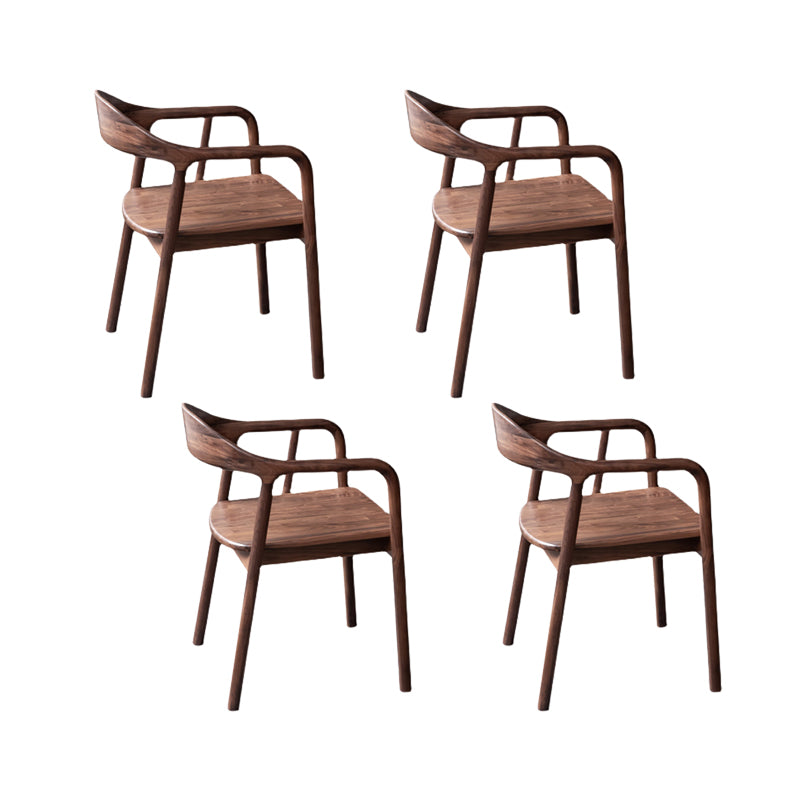 Solid Wood Dining Arm Chair Open Back Dining Arm Chair for Dining Room