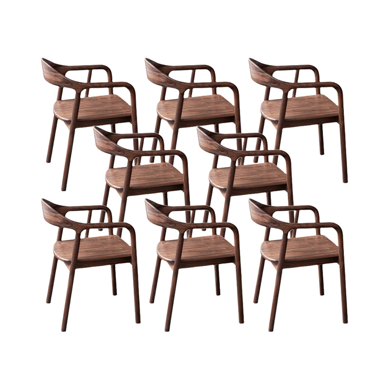 Solid Wood Dining Arm Chair Open Back Dining Arm Chair for Dining Room