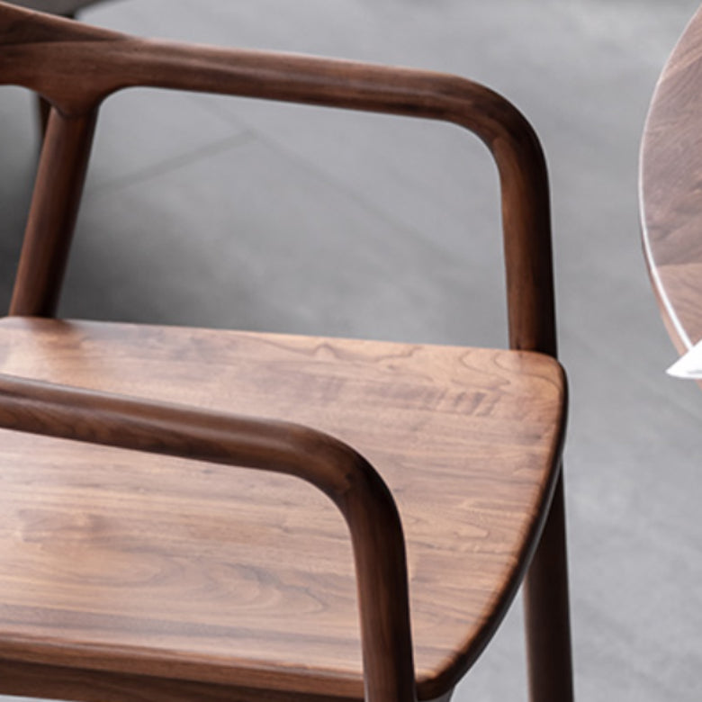 Solid Wood Dining Arm Chair Open Back Dining Arm Chair for Dining Room