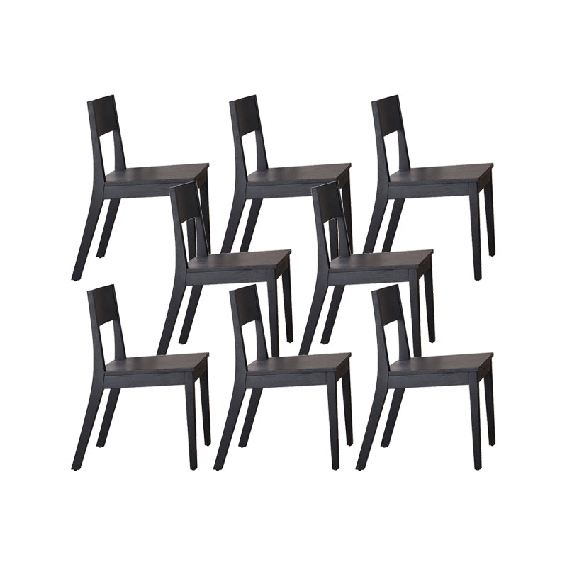 Modern Armless Backrest Wood Chair with Ash Legs for Dining Room