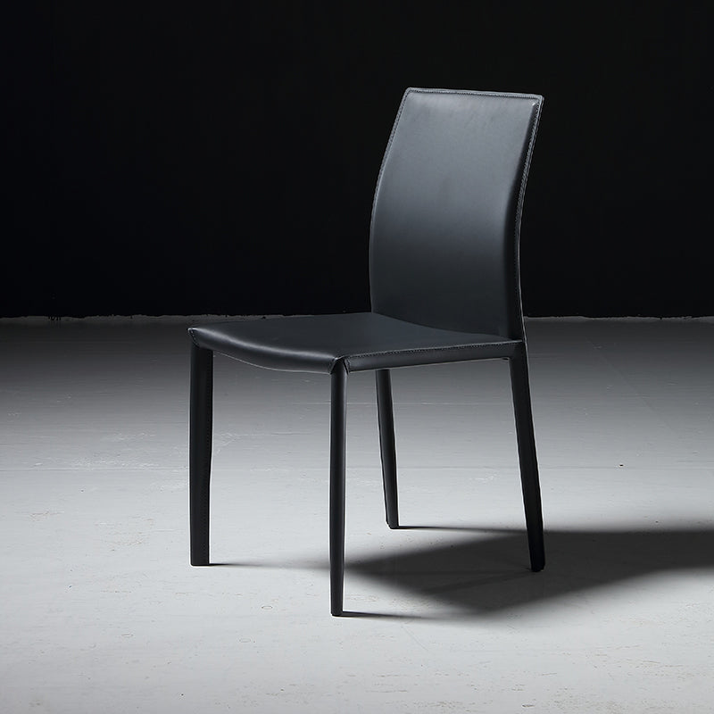 Industrial Side Chair Solid Back Metal Dining Chair for Indoor