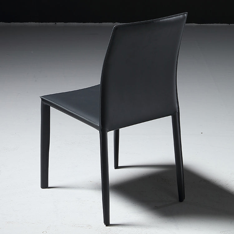Industrial Side Chair Solid Back Metal Dining Chair for Indoor