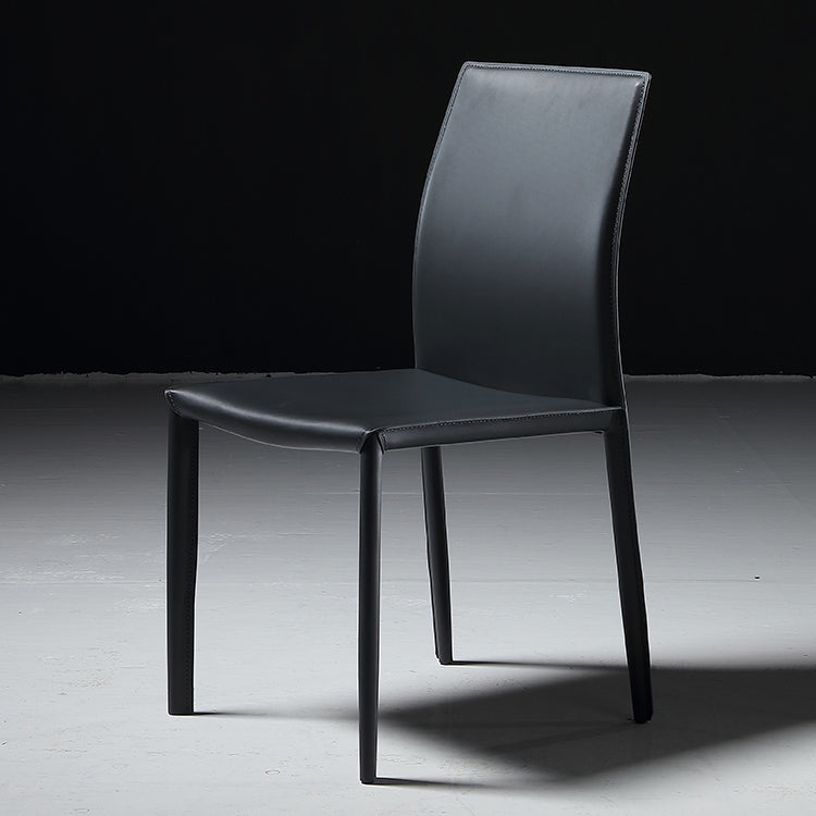 Industrial Side Chair Solid Back Metal Dining Chair for Indoor
