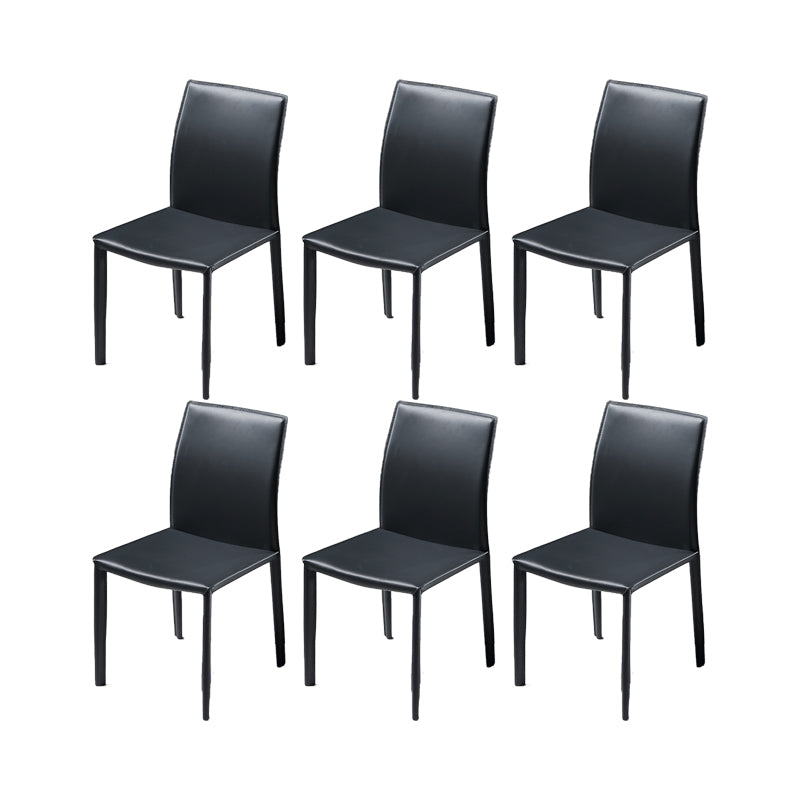 Industrial Side Chair Solid Back Metal Dining Chair for Indoor