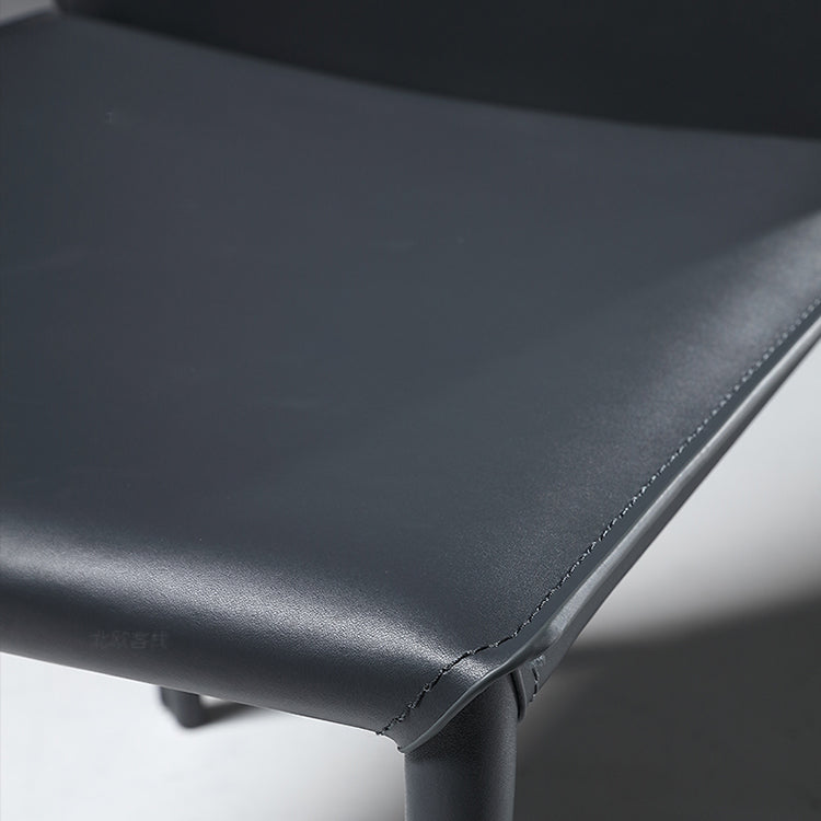 Industrial Side Chair Solid Back Metal Dining Chair for Indoor