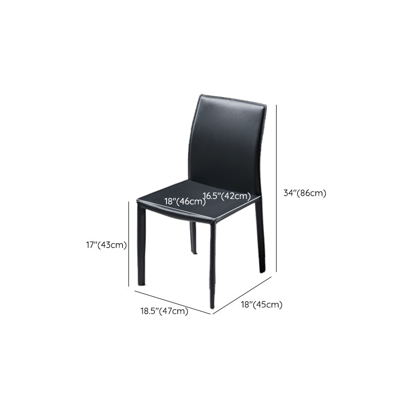Industrial Side Chair Solid Back Metal Dining Chair for Indoor