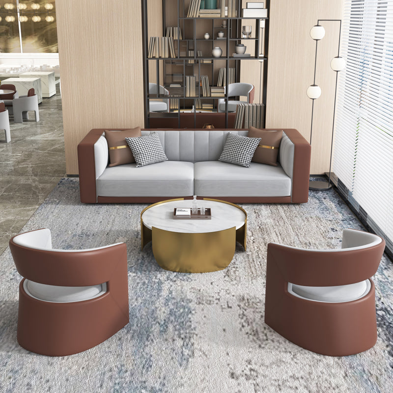 Modern Style Arm Chair Faux Leather Parsons Chairs for Dining Room