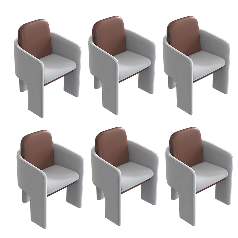 Modern Style Arm Chair Faux Leather Parsons Chairs for Dining Room