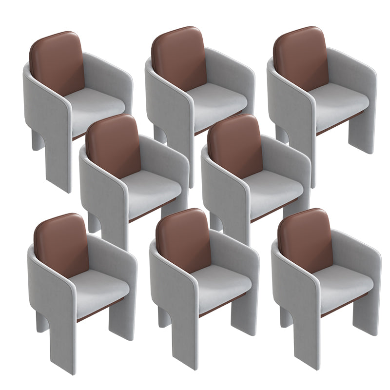 Modern Style Arm Chair Faux Leather Parsons Chairs for Dining Room