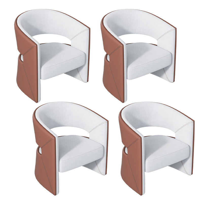 Modern Style Arm Chair Faux Leather Parsons Chairs for Dining Room