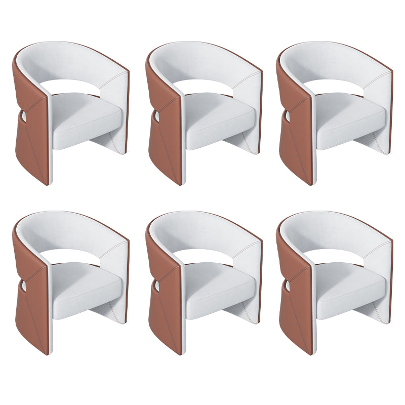 Modern Style Arm Chair Faux Leather Parsons Chairs for Dining Room