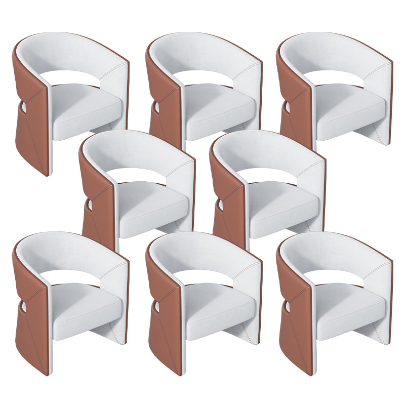 Modern Style Arm Chair Faux Leather Parsons Chairs for Dining Room