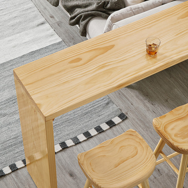 Indoor Contemporary Bar Dining Table Rectangle Bar Table with Pine Wood Frame