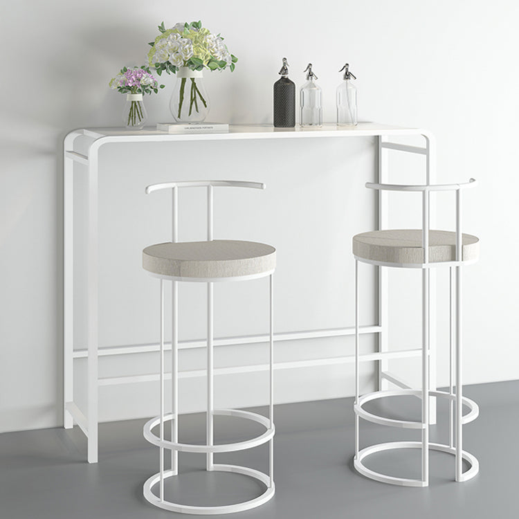 Modern Bar Dining Table Rectangle Indoor Bar Stool Table with Footrest