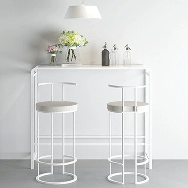 Modern Bar Dining Table Rectangle Indoor Bar Stool Table with Footrest