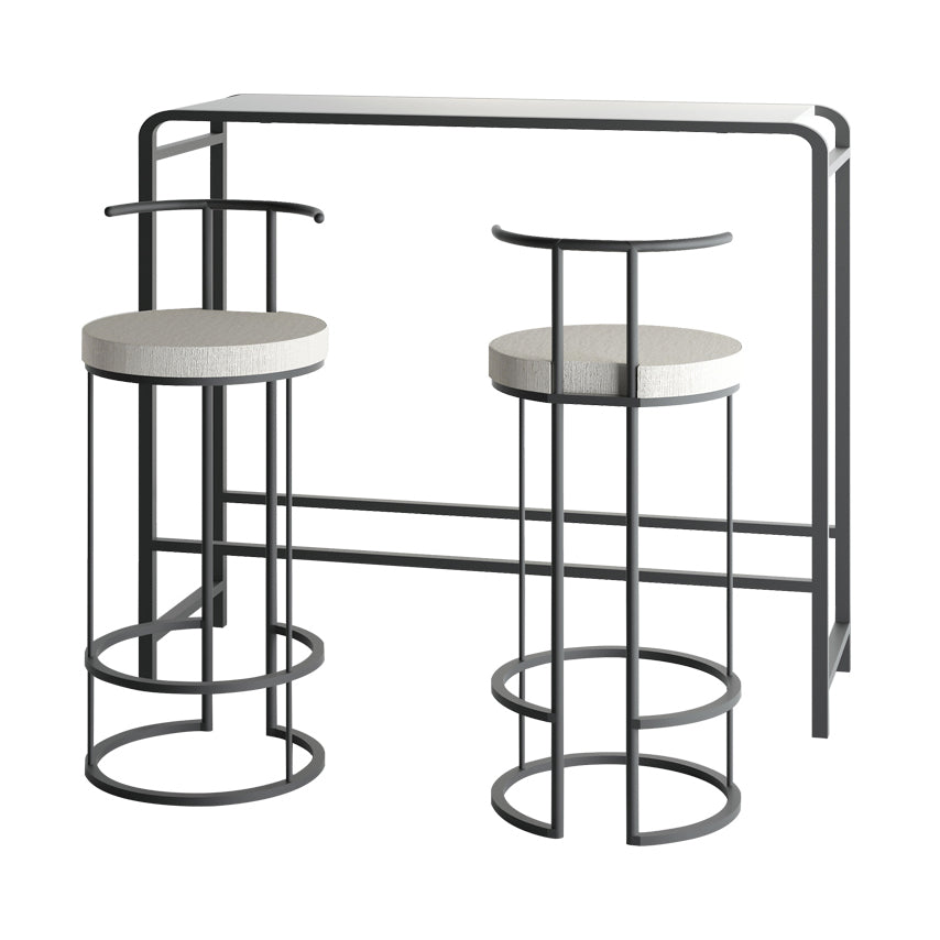 Modern Bar Dining Table Rectangle Indoor Bar Stool Table with Footrest