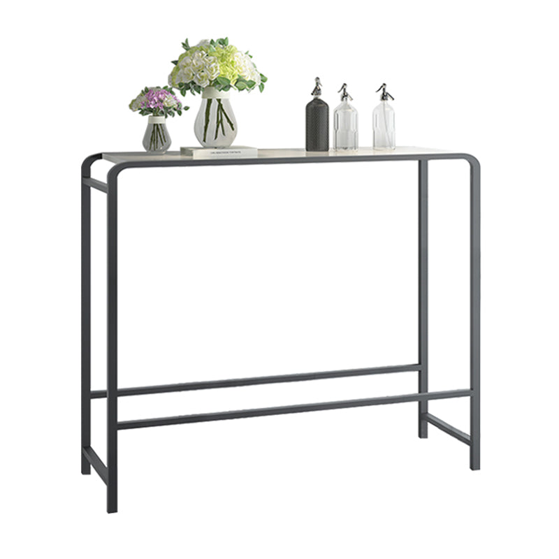 Modern Bar Dining Table Rectangle Indoor Bar Stool Table with Footrest