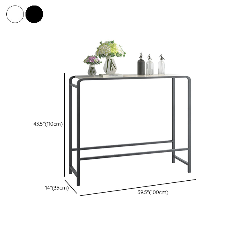 Modern Bar Dining Table Rectangle Indoor Bar Stool Table with Footrest