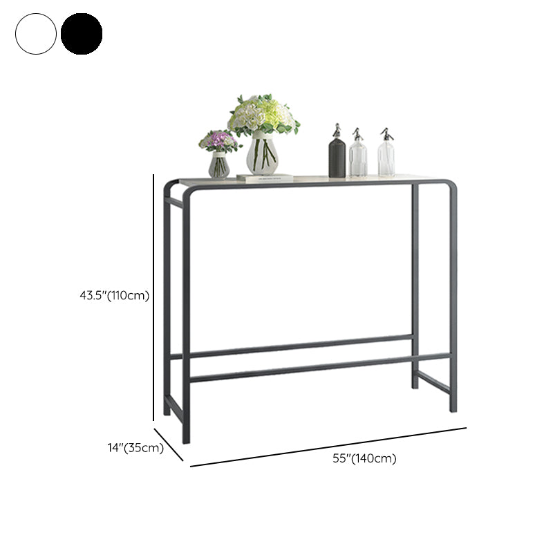 Modern Bar Dining Table Rectangle Indoor Bar Stool Table with Footrest